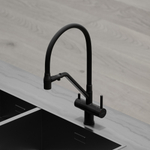 Смеситель для кухни Sancos Dora с гибким изливом, цвет матовый черный/черный, арт. SC4003MB