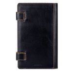 Визитница трёхрядная FABULA "Kansas" на 120 визитных карт, натуральная кожа, отстрочка, 2 кнопки, черная, V.21.TX