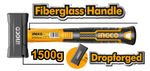 Кувалда с фибергласовой рукояткой 1,5кг. INGCO HSTH81803 INDUSTRIAL