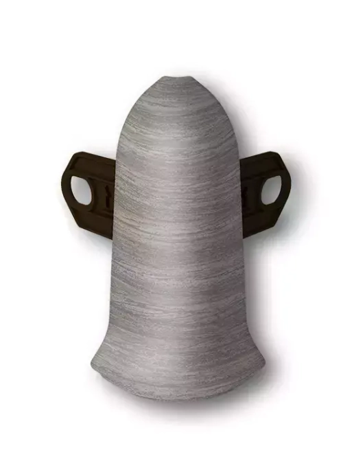 Угол наружный (внешний) с крепежом для плинтуса 55мм "Идеал Классик", 296 Орех серый