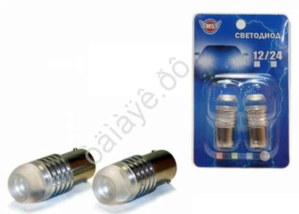 Светодиод 12V T25    3SMD 2030 WHITE CL (1конт) Прозрач с радиатор LENS 1,5W (бл2шт)12т25бл-1,5Вт/2