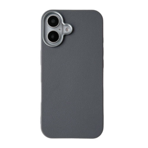 Чехол пластиковый для iPhone 16 Светло-серый, имитация кожи