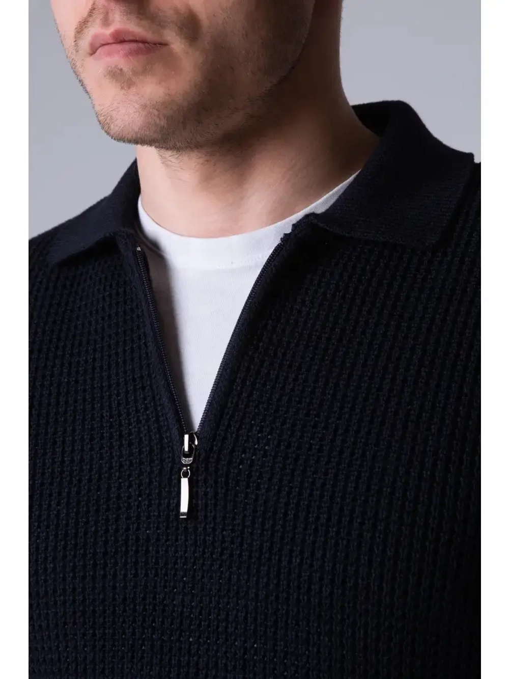 Джемпер поло вязаный