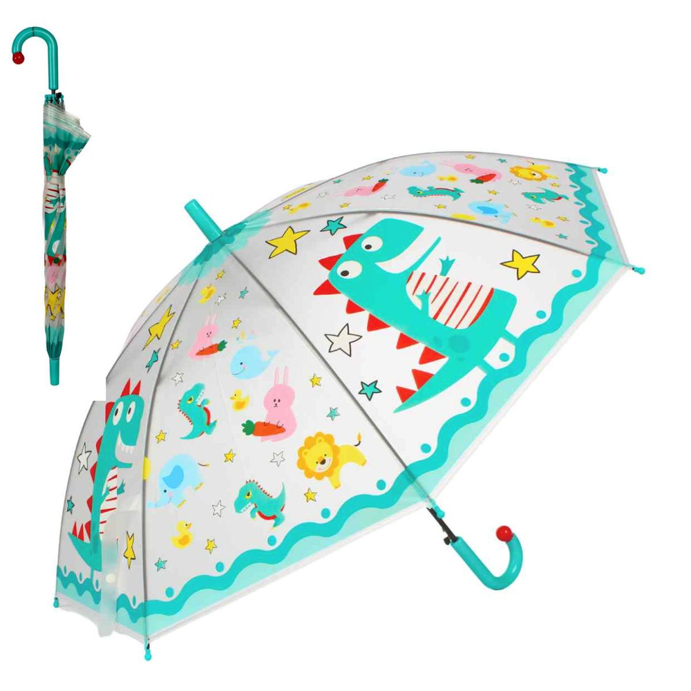 Зонт 66 см Животные со свистком, д-84 см, 6 цвета микс (50 диаметр фабрик), с-30158