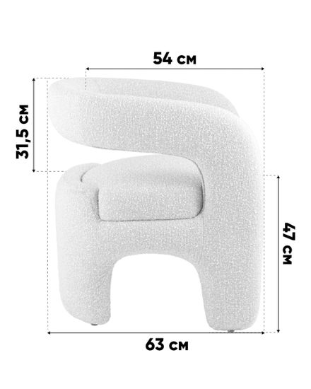 Кресло лаунж Bones серебристый букле