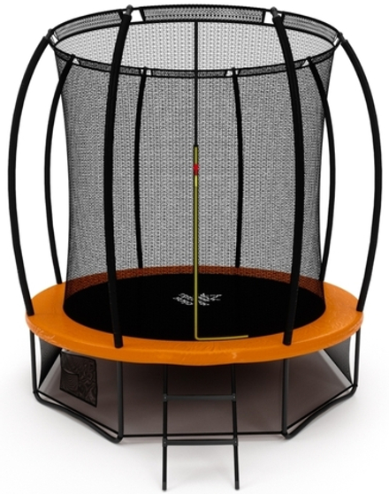 Батут Триумф Норд Премиальный 305 см двухцветный серый/оранжевый с лестницей