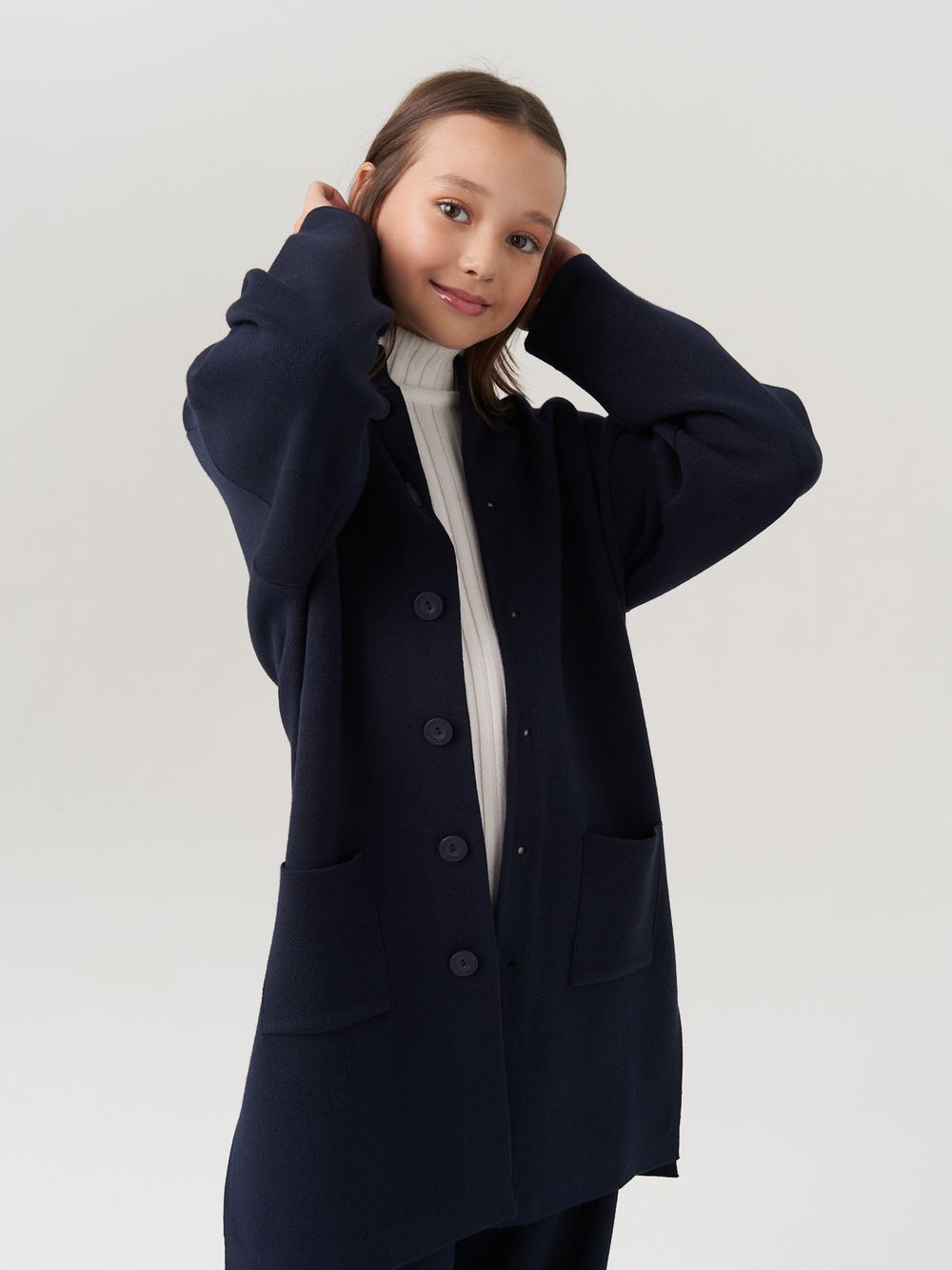 Кардиган для девочки в школу AT990 синий