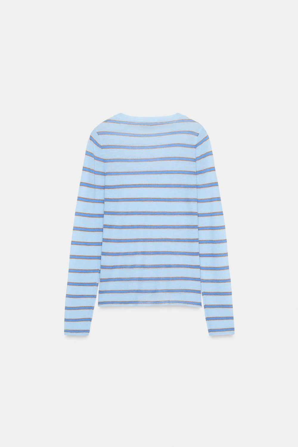 ZARA ДЖЕМПЕР ИЗ ШЕРСТИ В ПОЛОСКУ, ГОЛУБОЙ