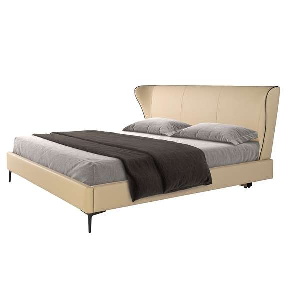 Кровать Angel Cerda 7157, кремовая экокожа