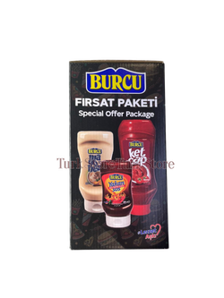 Гастро набор Burcu (Кетчуп 650 гр/Майонез 370 гр/Острый соус 300 гр)