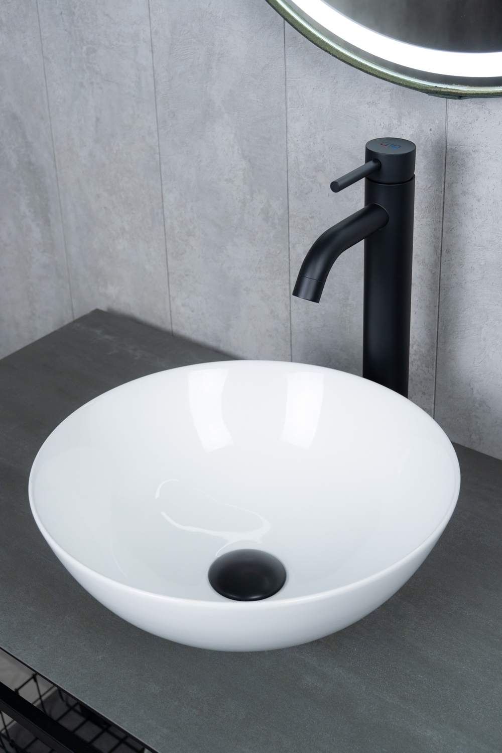 Раковина Gid 9081W 51243 накладная белая 36x36x14