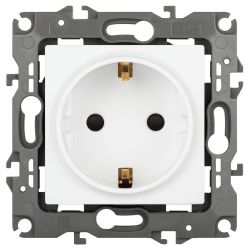 Розетка ЭРА Серия 12 12-2102-01М 2P+E Schuko со шторками 16А-250В белый матовый