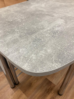 Стол разд Пристенный ЛДСП подстолье хром Ст-ца камень светлый