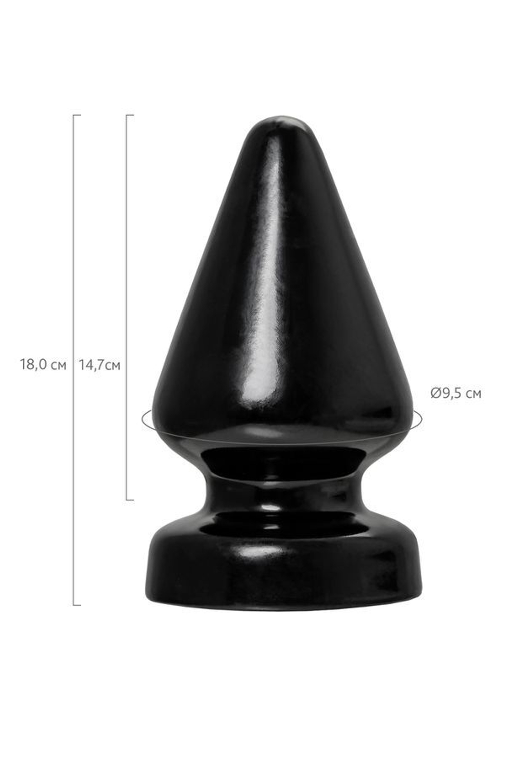 Анальная втулка TOYFA POPO Pleasure Draco α, PVC, черная, 18 см, Ø 9,5 см