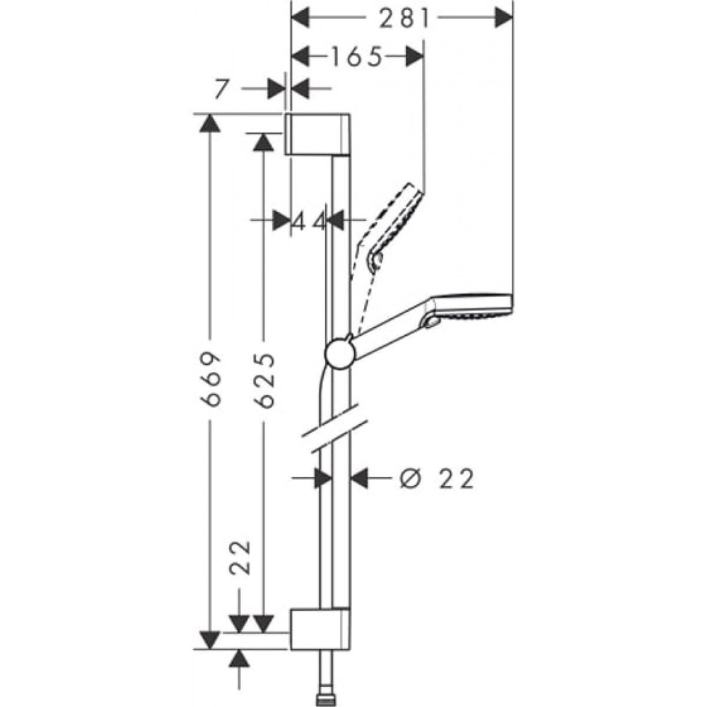 Душевой гарнитур Hansgrohe Crometta 1jet 650 26533400