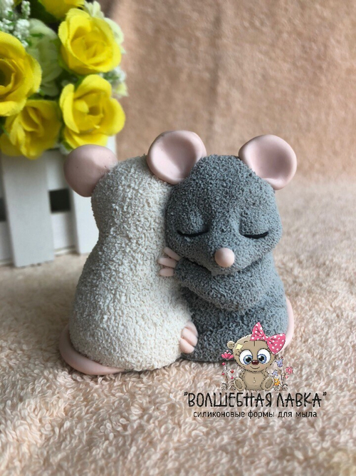 Силиконовая форма Мышки обнимаются