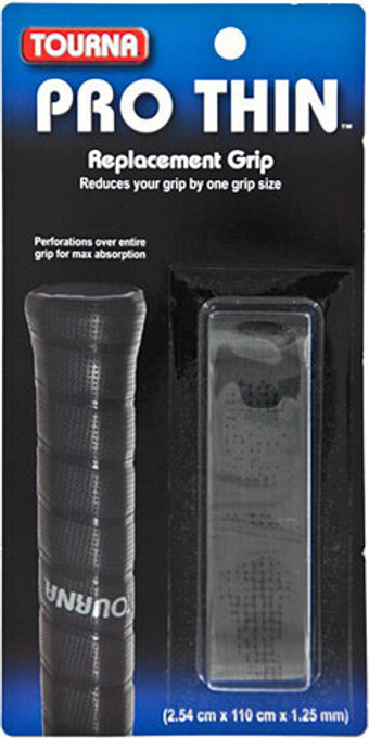 Теннисные намотки базовые Tourna Pro Thin 1P - черный