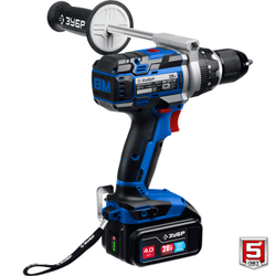 ЗУБР Т7, 20 В, 100 Н·м, 2 АКБ (4 А·ч), бесщеточная дрель-шуруповерт, кейс, Профессионал (DB-211-42)