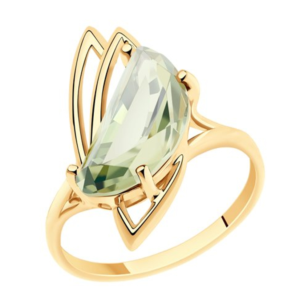 Кольцо из золота с аметистами