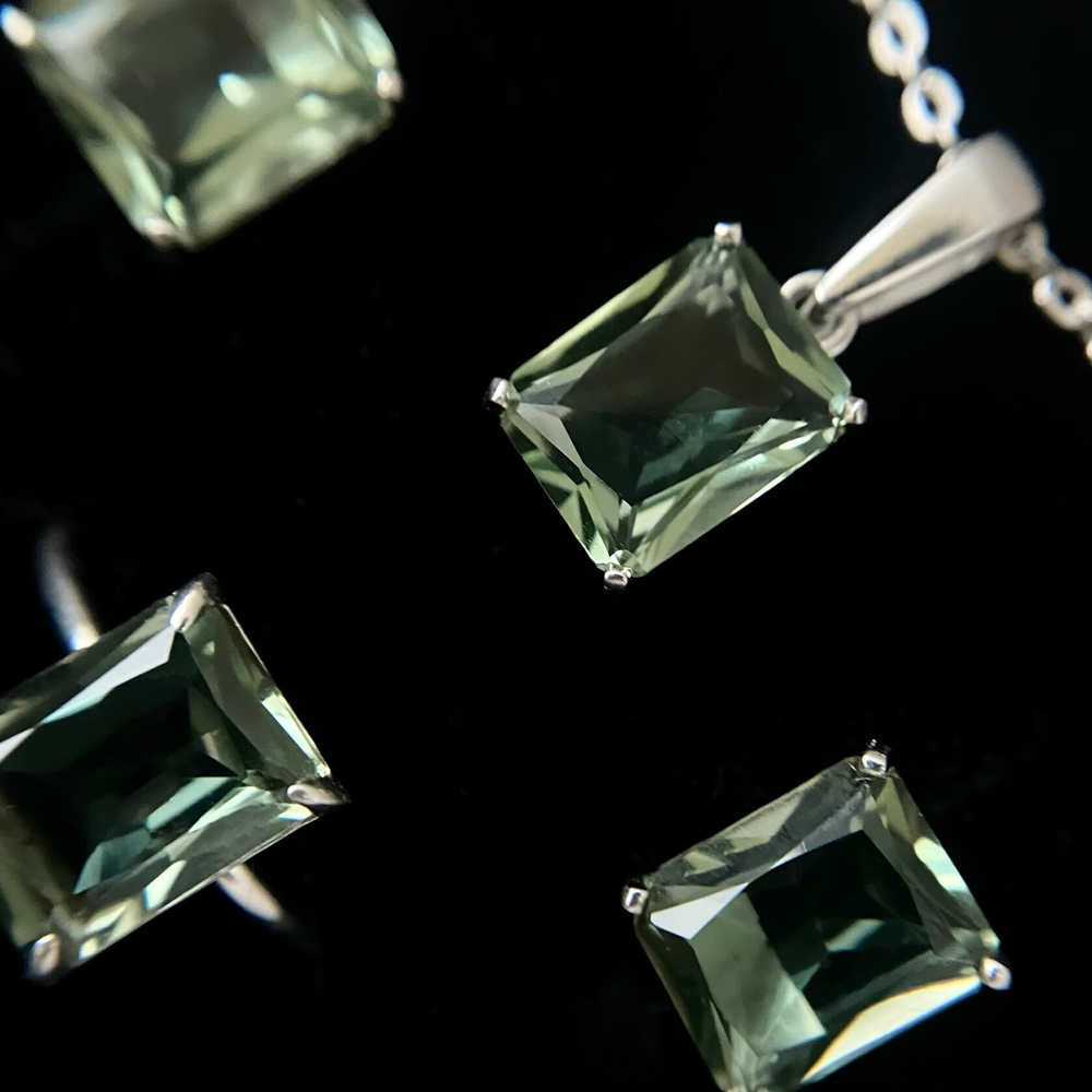 Колье Perfect с зеленым кварцем