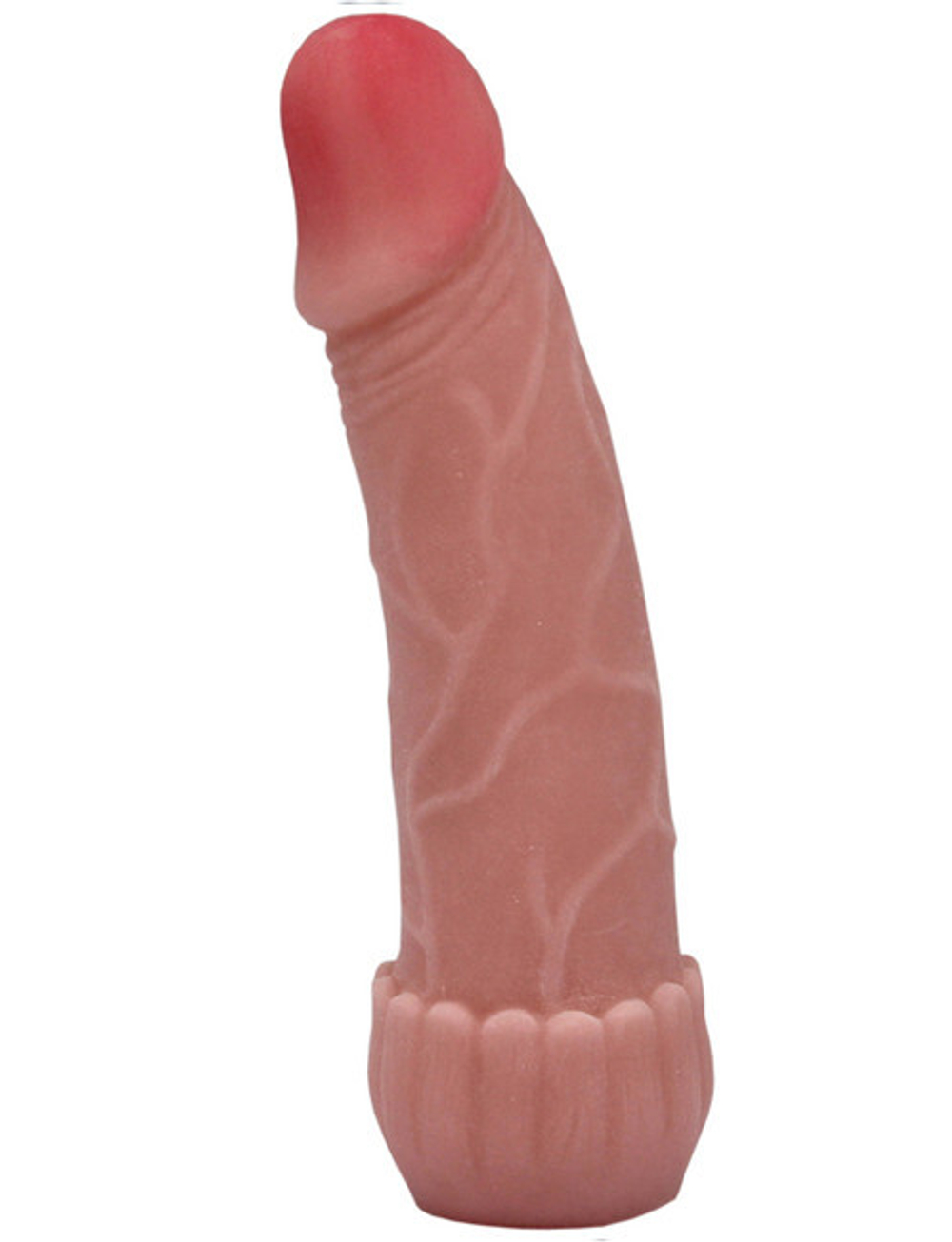 Фаллоимитатор UltraSkin с выпуклым рисунком у основания (Цвет: телесный)
