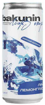 Газированный напиток Бакунин Ботаникалс Личи и Лемонграсс / Bakunin Botanicals Lychee and Lemongrass 0.33 - банка