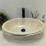 Раковина из оникса Oval White Marmo Wave OO-62533 58*38*15