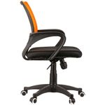 Кресло оператора OfficeSpace SP-M96, ткань, спинка сетка оранж/сиденье TW черная, механизм качания