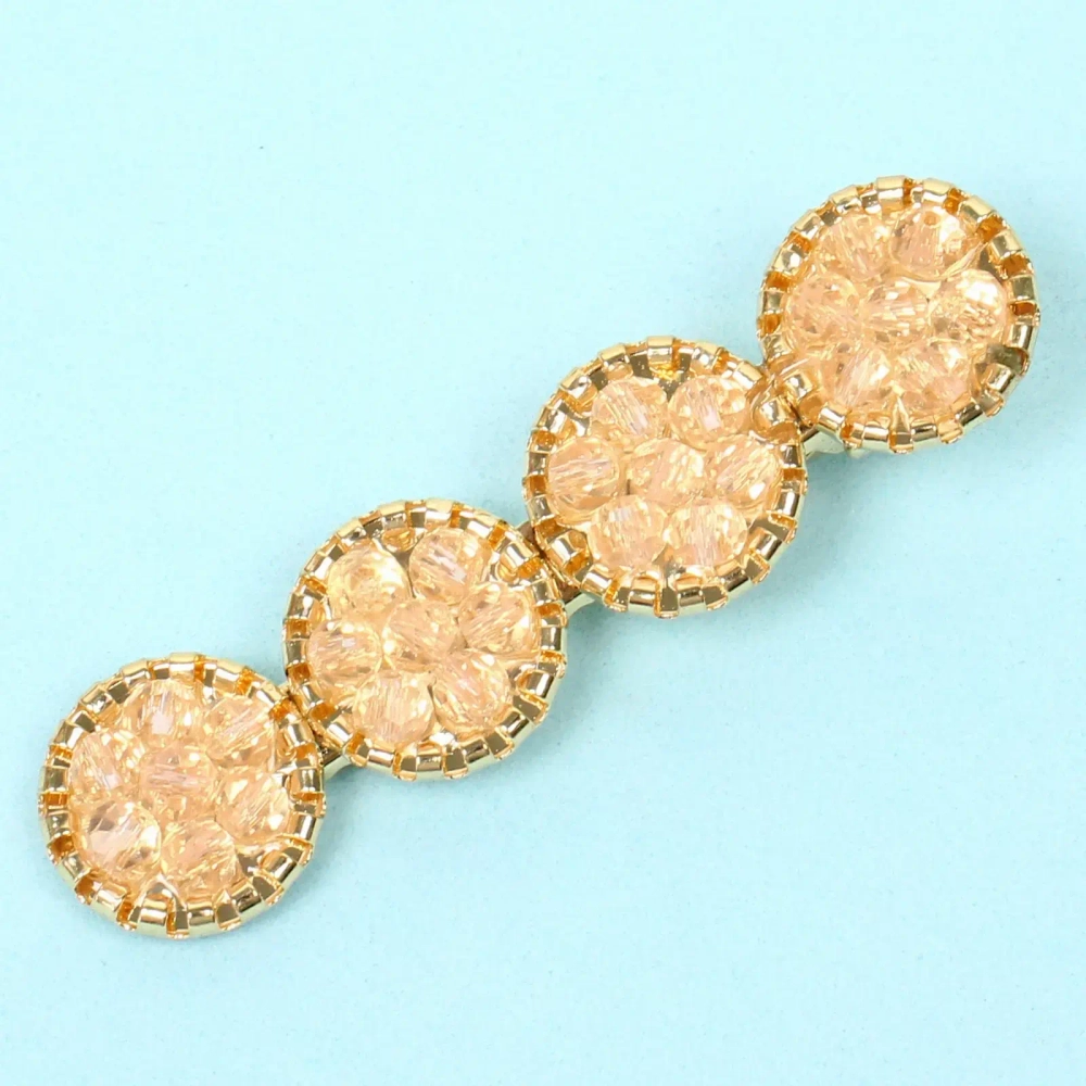 Зажим для волос 1шт «Calista - Shine», цвет пудровый , 6*1,5см