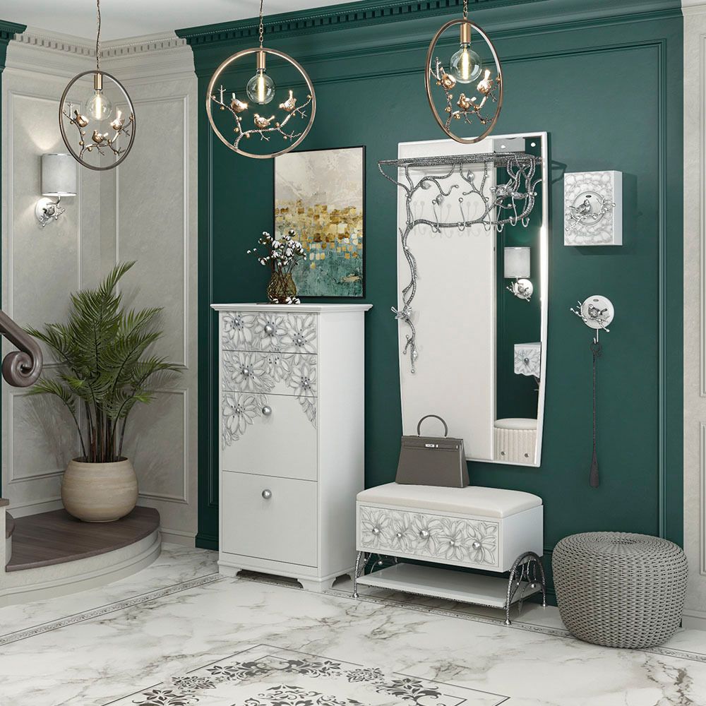 Комод Терра-4 с 4 ящиками Айс Античное серебро