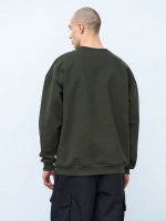 Свитшот оверсайз, с начесом (хаки)