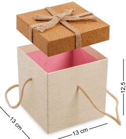 WG-92-C Коробка подарочная «Квадрат» цв.беж./коричн.