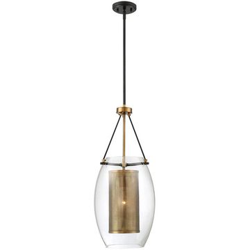 люстра Dunbar 1 Light 12 inch Warm Brass with Bronze accents Pendant Ceiling Light