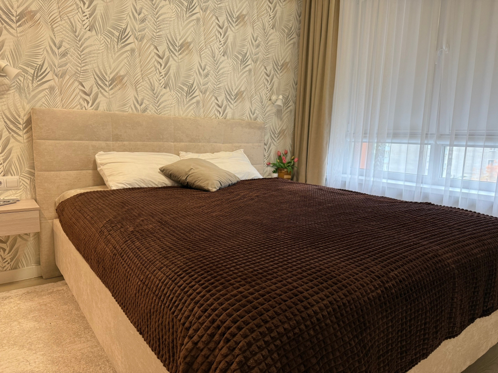 Плед "ФАЙБЕР выбитая клетка"