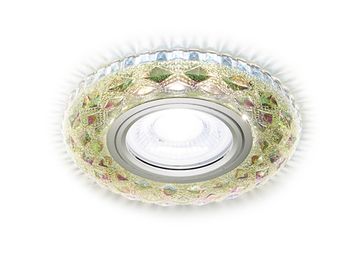 Точечный светодиодный светильник S288 PR хром/перламутровый хрусталь MR16+3W (Led White) Ambrella