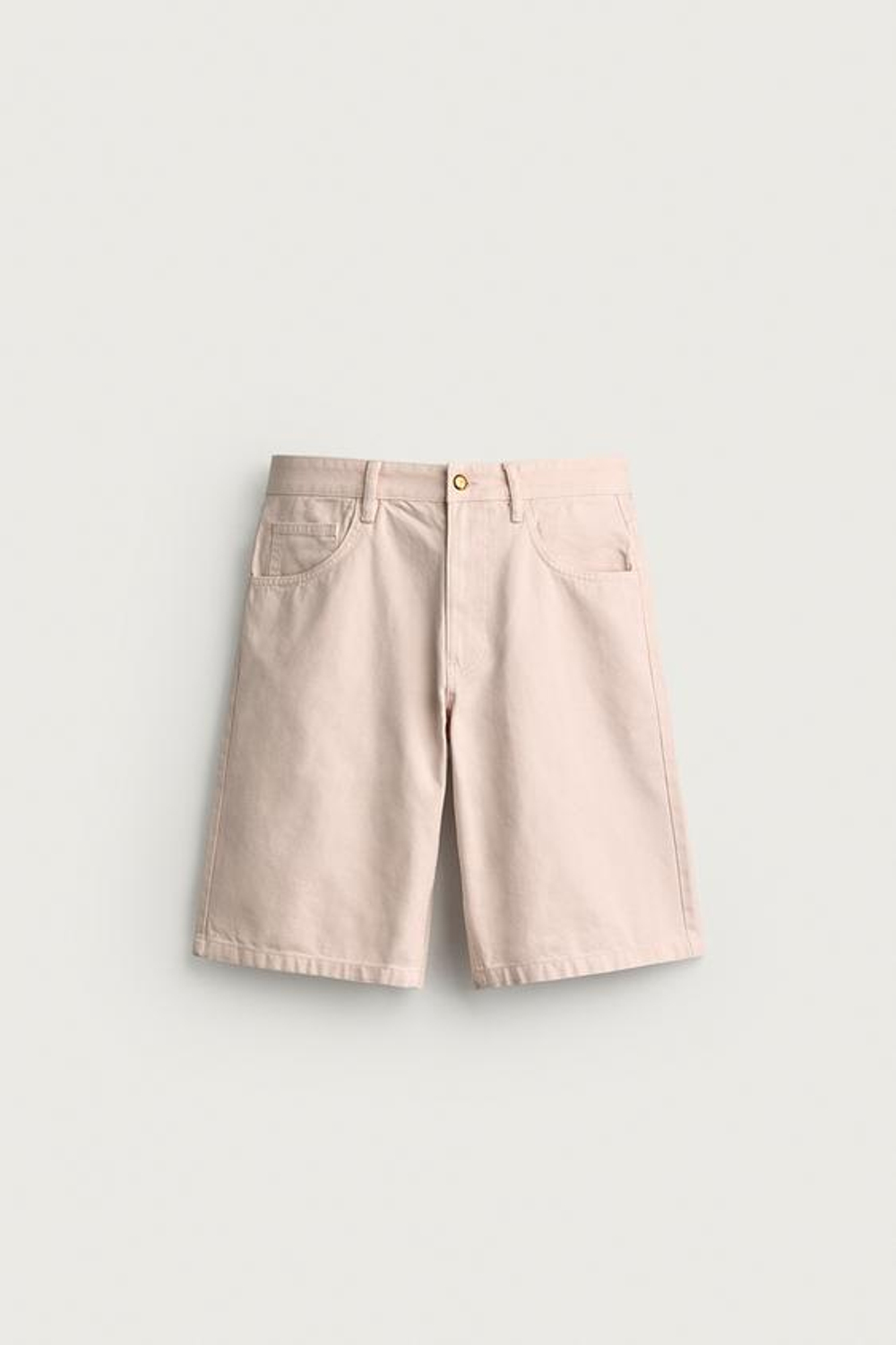 ZARA ДЖИНСОВЫЕ ШОРТЫ RELAXED FIT, РОЗОВЫЙ