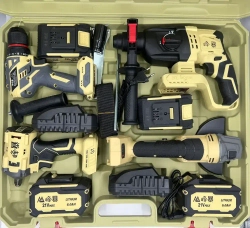 FengBao, набор аккумуляторного электроинструмента 4в1, 2 АКБ 21Вх6.0Ач, 2 АКБ 21Вх4.0Ач