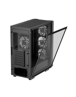 Deepcool CC560 V2 без БП, боковое окно (закаленное стекло), 3x120мм LED вентилятор спереди и 1x120мм LED вентилятор сзади, черный, ATX