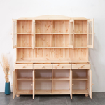 Шкаф Лена 4-дверный из сосны, с полками (верхняя часть буфета Лена), в натуральной отделке