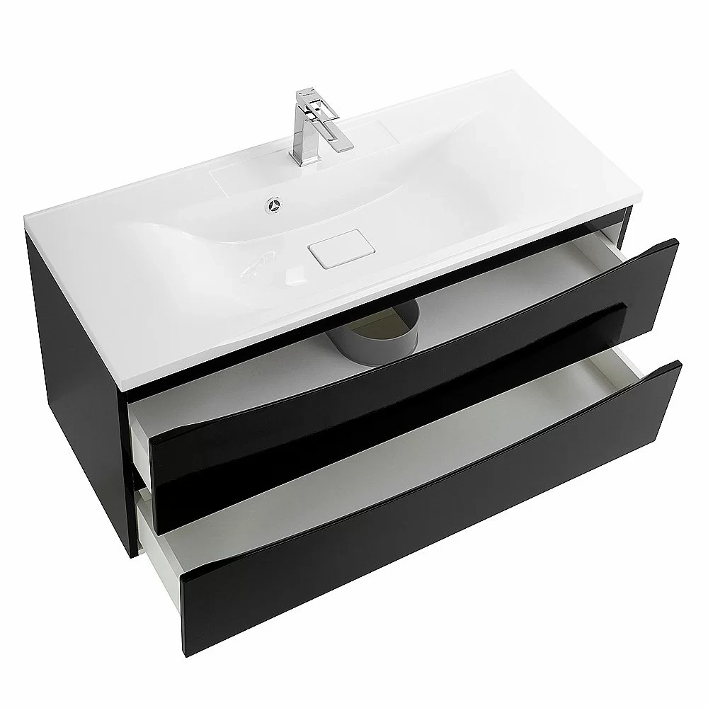 Тумба с раковиной Belbagno MARINO 120 подвесная Nero Lucido