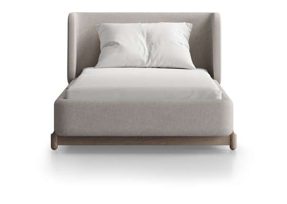 Кровать с подъемным механизмом Basic, 90х200 см (молочный, рогожка)