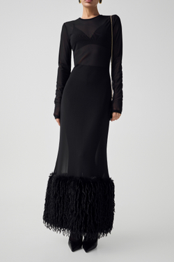 Платье с мехом