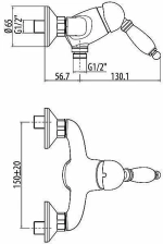Смеситель для душа Gattoni Orta 2725/27D0 OLD золото