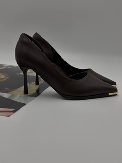 Туфли женские экокожа арт. 193-4 цвет "коричнево-бордовый"