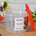 Контейнер для продуктов 0,8л круглый "Asti", красный