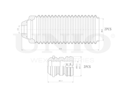 Комплект пыльник и отбойник UNIO DUC-50080