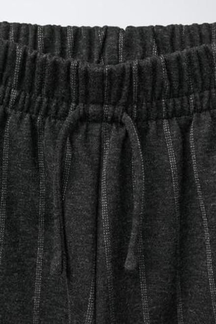 ZARA БРЮКИ BARREL В ПОЛОСКУ ИЗ ТКАНИ «ПУНТО-РОМА», АНТРАЦИТОВО-СЕРЫЙ