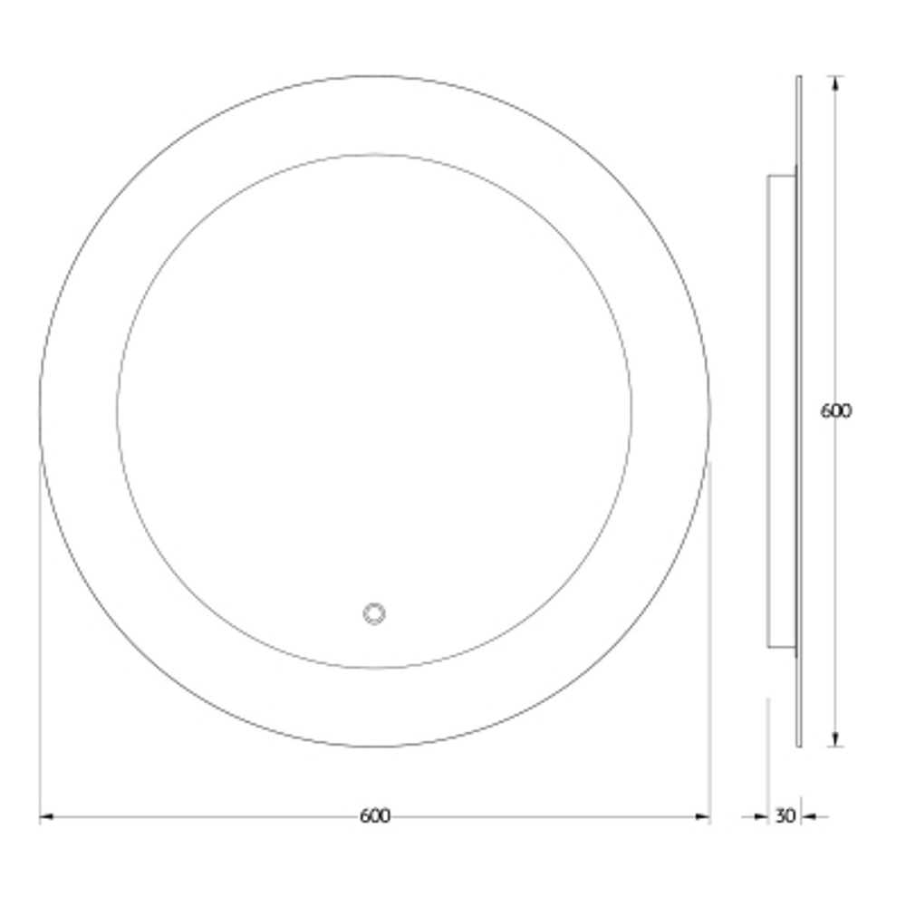 Зеркало Evoform с LED-подсветкой 13,5 W Ø60 см Сенсорный выключатель Нейтральный белый свет