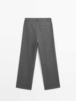 Massimo Dutti Широкие брюки в тонкую полоску, серый