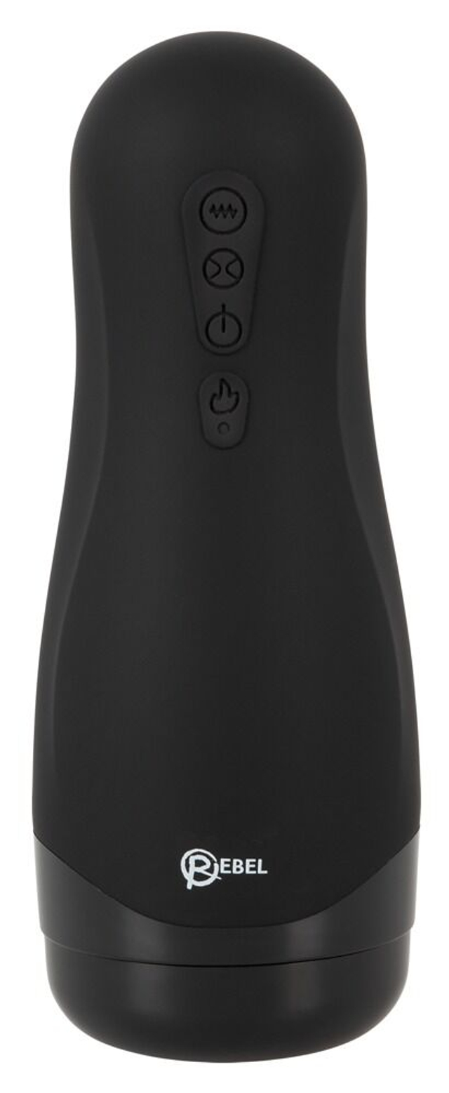 Черный вибромастурбатор с подогревом Masturbator with 3 Functions